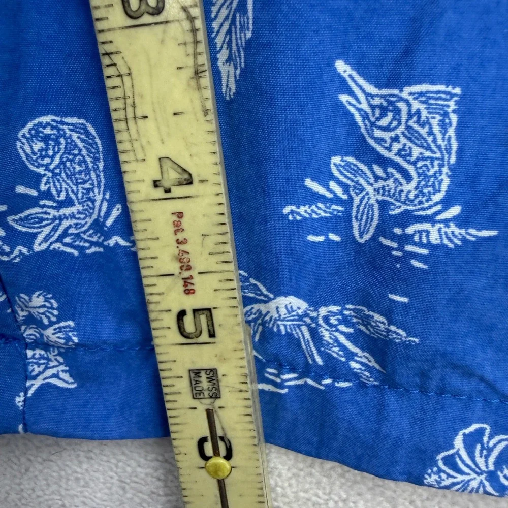 Columbia PFG Swim Trunks Shorts Mens XL Blue Island Mermaid Fish Fishing